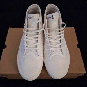 Globe Gillette Mid skate shoes, Cream Leather, sz 12
